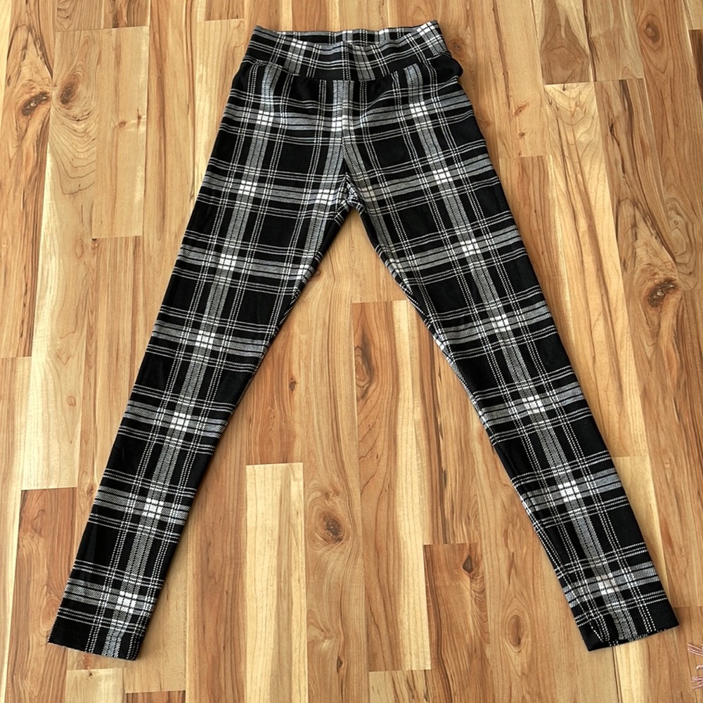 Plaid straight leg “dress pant”